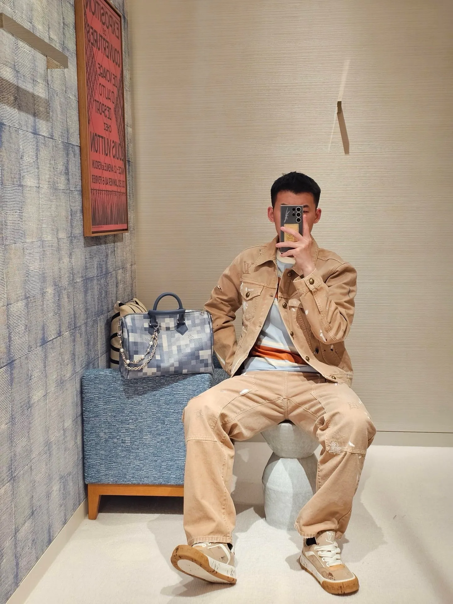 Louis Vuitton/Louis Vuitton graffiti splash suit jeans